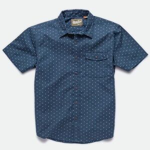 Howler Bros San Gabriel Shirt Blue Printed Short Sleeve Men's Button Size XL